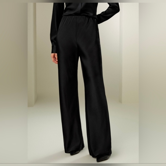 Lilysilk Pants - Lilysilk Full Bias Cut Silk Pants in Black Size 2